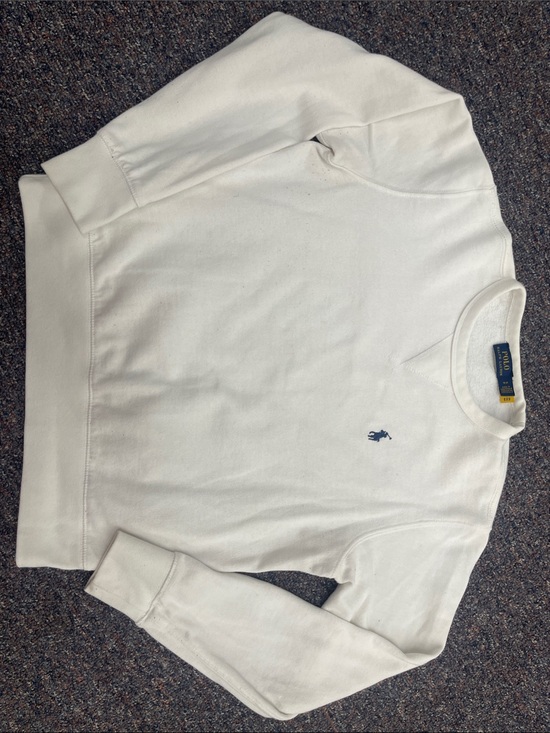 Polo Ralph Lauren Sweaters - Polo by Ralph Lauren Cream Crewneck Sweatshirt with Navy Pony